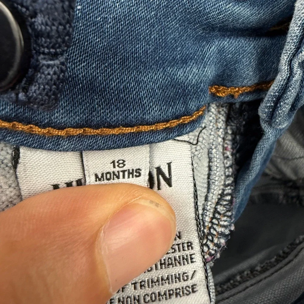 Hudson Kids Blue Denim Jeans Light Wash Cuffed 18 Months Toddler Boys Girls